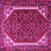 Square Machine Washable Persian Pink Traditional Rug, wshtr898pnk