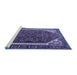 Sideview of Machine Washable Persian Blue Traditional Rug, wshtr898blu