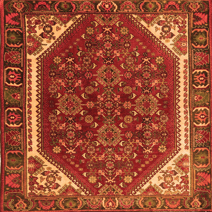 Serging Thickness of Persian Orange Traditional Rug, tr898org