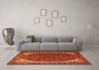 Machine Washable Persian Orange Traditional Rug, wshtr898org