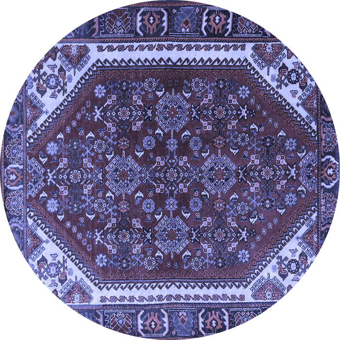 Round Persian Blue Traditional Rug, tr898blu