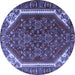 Round Persian Blue Traditional Rug, tr898blu