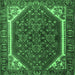 Square Persian Emerald Green Traditional Rug, tr898emgrn