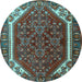 Round Persian Light Blue Traditional Rug, tr898lblu