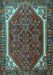 Machine Washable Persian Light Blue Traditional Rug, wshtr898lblu