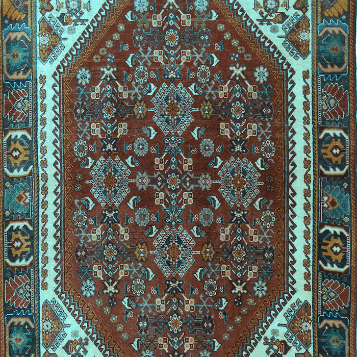 Machine Washable Persian Light Blue Traditional Rug, wshtr898lblu
