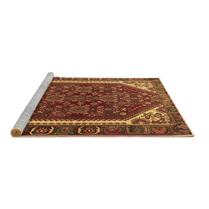 Sideview of Machine Washable Persian Brown Traditional Rug, wshtr898brn