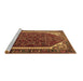 Sideview of Machine Washable Persian Brown Traditional Rug, wshtr898brn