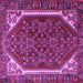 Square Machine Washable Persian Purple Traditional Area Rugs, wshtr898pur