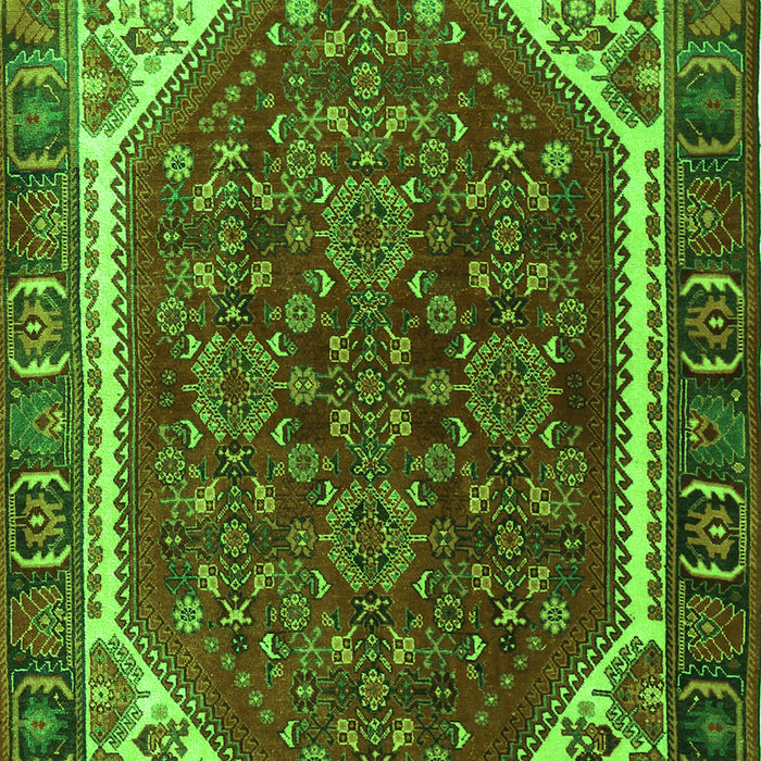 Serging Thickness of Machine Washable Persian Green Traditional Area Rugs, wshtr898grn