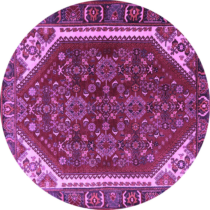 Round Persian Purple Traditional Rug, tr898pur