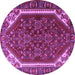 Round Persian Purple Traditional Rug, tr898pur