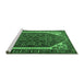 Sideview of Machine Washable Persian Emerald Green Traditional Area Rugs, wshtr898emgrn