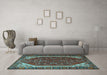 Machine Washable Persian Light Blue Traditional Rug in a Living Room, wshtr898lblu