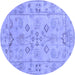 Round Persian Blue Traditional Rug, tr899blu