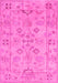 Machine Washable Persian Pink Traditional Rug, wshtr899pnk