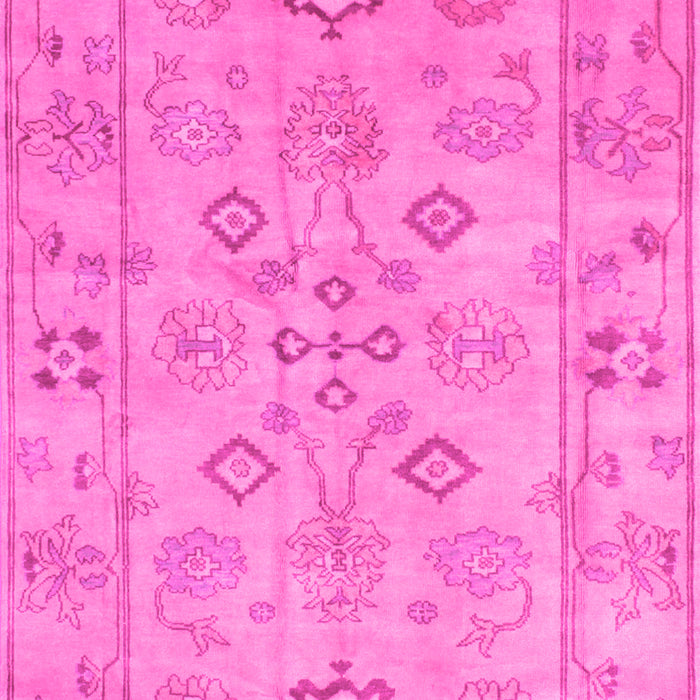 Machine Washable Persian Pink Traditional Rug, wshtr899pnk