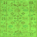 Round Machine Washable Persian Green Traditional Area Rugs, wshtr899grn