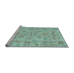 Sideview of Machine Washable Persian Light Blue Traditional Rug, wshtr899lblu