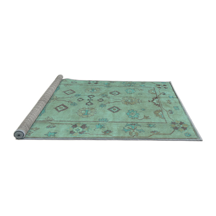 Sideview of Machine Washable Persian Light Blue Traditional Rug, wshtr899lblu