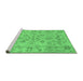 Sideview of Machine Washable Persian Emerald Green Traditional Area Rugs, wshtr899emgrn