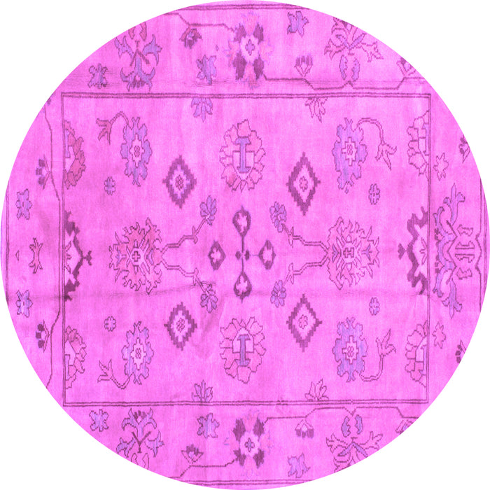 Round Machine Washable Persian Purple Traditional Area Rugs, wshtr899pur