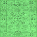 Square Machine Washable Persian Emerald Green Traditional Area Rugs, wshtr899emgrn