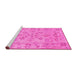 Sideview of Machine Washable Persian Pink Traditional Rug, wshtr899pnk