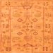 Round Machine Washable Persian Orange Traditional Area Rugs, wshtr899org