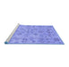 Sideview of Machine Washable Persian Blue Traditional Rug, wshtr899blu