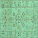 Square Persian Turquoise Traditional Rug, tr899turq