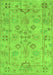 Serging Thickness of Machine Washable Persian Green Traditional Area Rugs, wshtr899grn