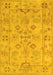 Machine Washable Persian Yellow Traditional Rug, wshtr899yw