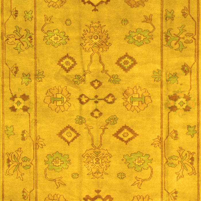Machine Washable Persian Yellow Traditional Rug, wshtr899yw