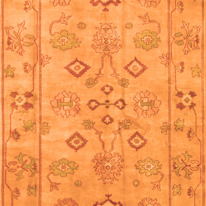 Serging Thickness of Machine Washable Persian Orange Traditional Area Rugs, wshtr899org