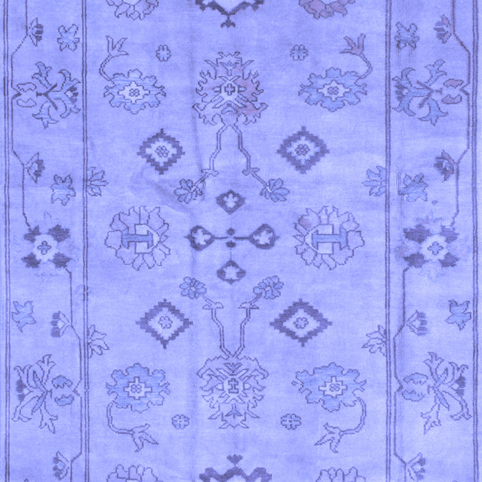 Machine Washable Persian Blue Traditional Rug, wshtr899blu