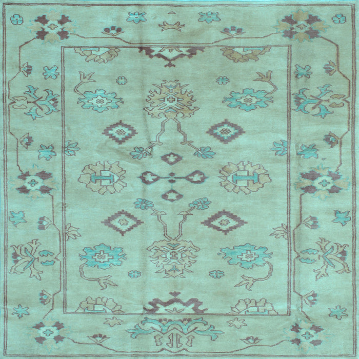 Square Machine Washable Persian Light Blue Traditional Rug, wshtr899lblu