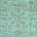 Square Machine Washable Persian Light Blue Traditional Rug, wshtr899lblu