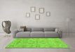 Machine Washable Persian Green Traditional Area Rugs in a Living Room,, wshtr899grn