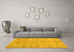 Machine Washable Persian Yellow Traditional Rug in a Living Room, wshtr899yw
