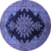 Round Medallion Blue Traditional Rug, tr89blu