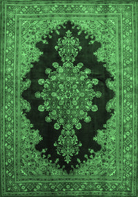 Medallion Emerald Green Traditional Rug, tr89emgrn