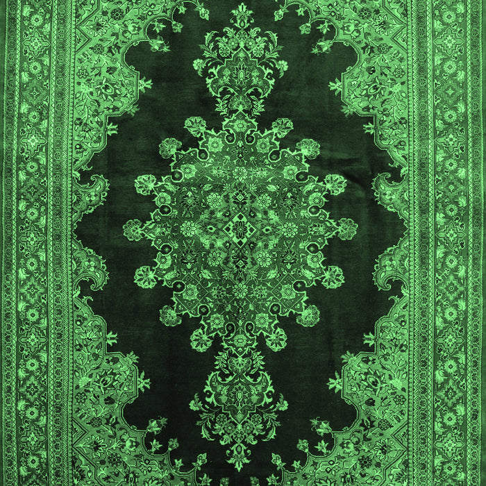 Medallion Emerald Green Traditional Rug, tr89emgrn