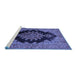 Sideview of Machine Washable Medallion Blue Traditional Rug, wshtr89blu