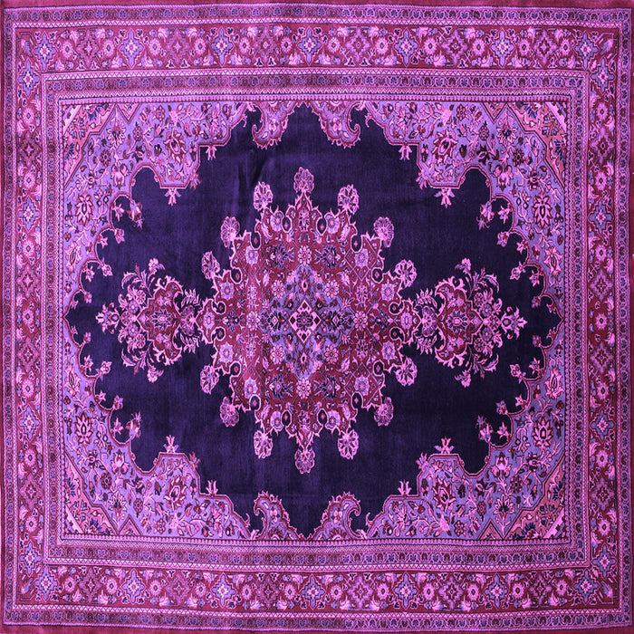 Square Medallion Purple Traditional Rug, tr89pur