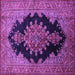 Square Medallion Purple Traditional Rug, tr89pur