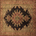 Square Medallion Brown Traditional Rug, tr89brn