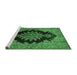 Sideview of Machine Washable Medallion Emerald Green Traditional Area Rugs, wshtr89emgrn