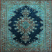 Square Medallion Light Blue Traditional Rug, tr89lblu