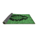 Sideview of Medallion Emerald Green Traditional Rug, tr89emgrn